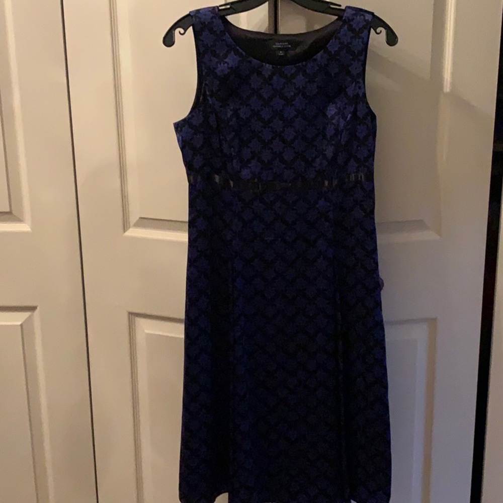 Tahari black and blue dress